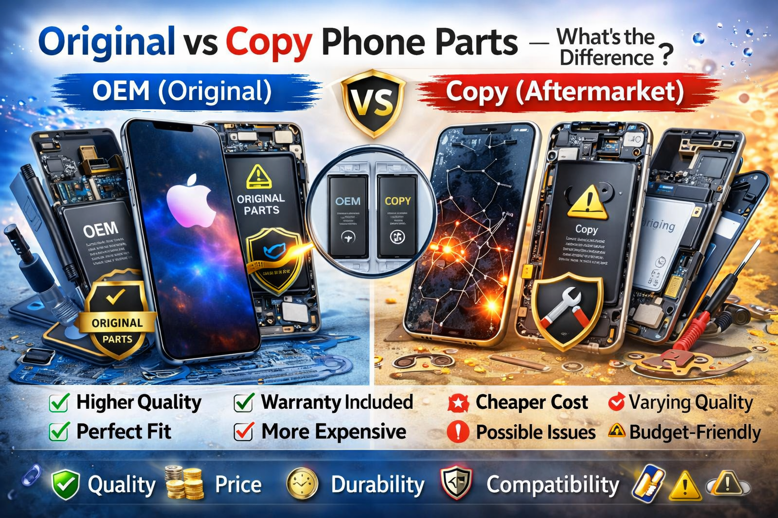 Original vs Copy Phone Parts — What’s the Difference? Complete Guide